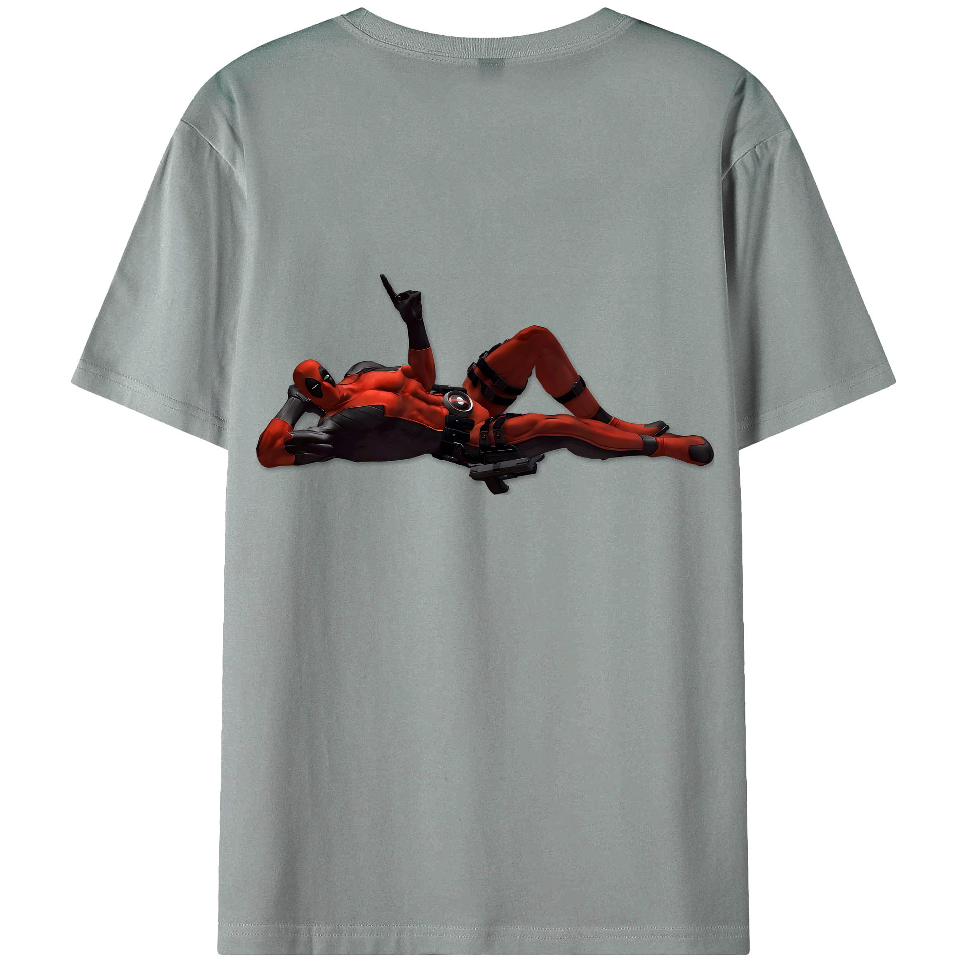 （画像用） Deadpool デッドプール 綿100％ メンズ半袖Tシャツ（バックプリント） 通気性